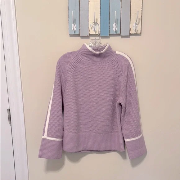 Ann Taylor Women’s Purple (Lilac) Tipped Turtleneck Sweater / Size XS - Picture 3 of 7